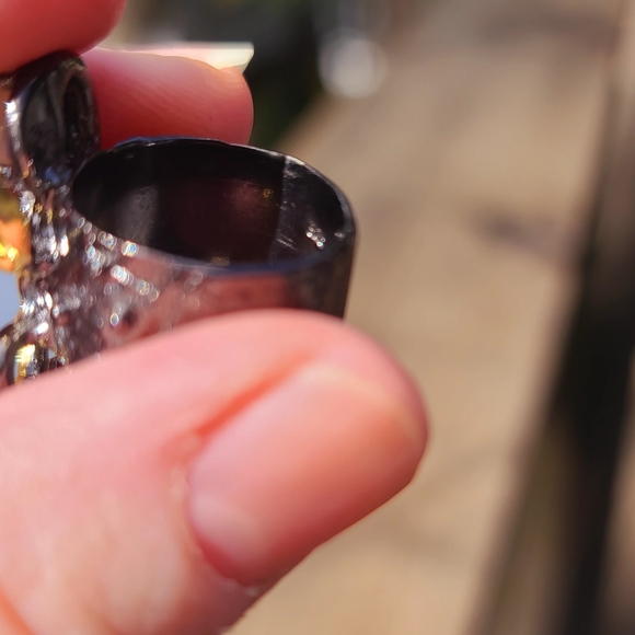 Opal & Sapphire Sterling rhodium & gold Octopus 🐙 ring sz5 - Picture 4 of 7